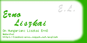erno liszkai business card