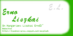 erno liszkai business card